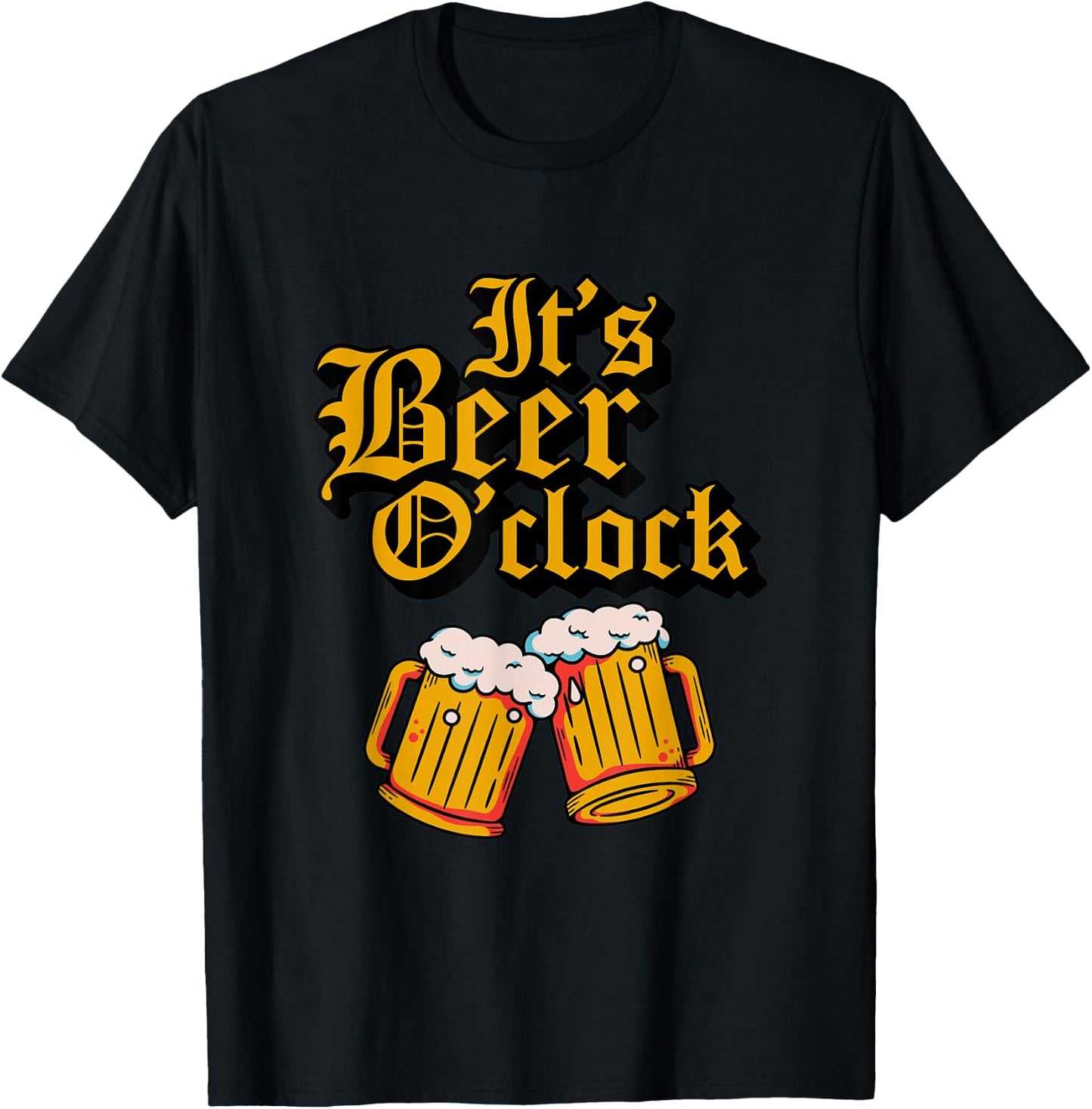 Its Beer O'clock Oktoberfest Mugs Halloween Beer T-Shirt - T-Shirt | Black