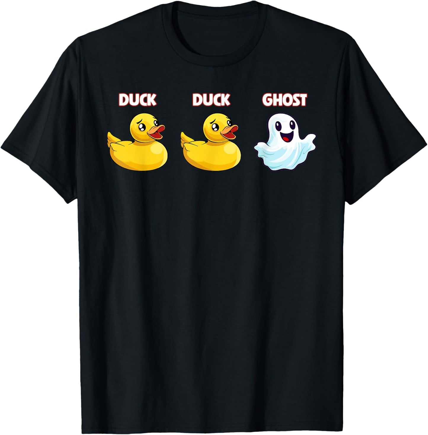 Duck Ghost Pun Meme Men Women Funny Halloween T-Shirt - T-Shirt | Black