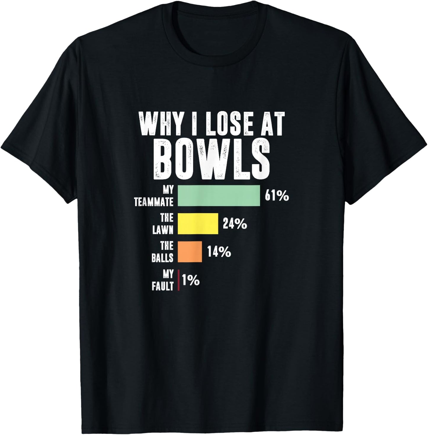 Why I Lose At Bowls, Funny Lawn Bowling T-Shirt - T-Shirt | Black