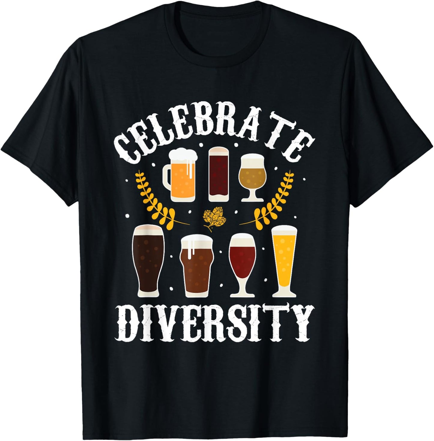 Celebrate Diversity Beer Drinking Funny German Oktoberfest T-Shirt - T-Shirt | Black