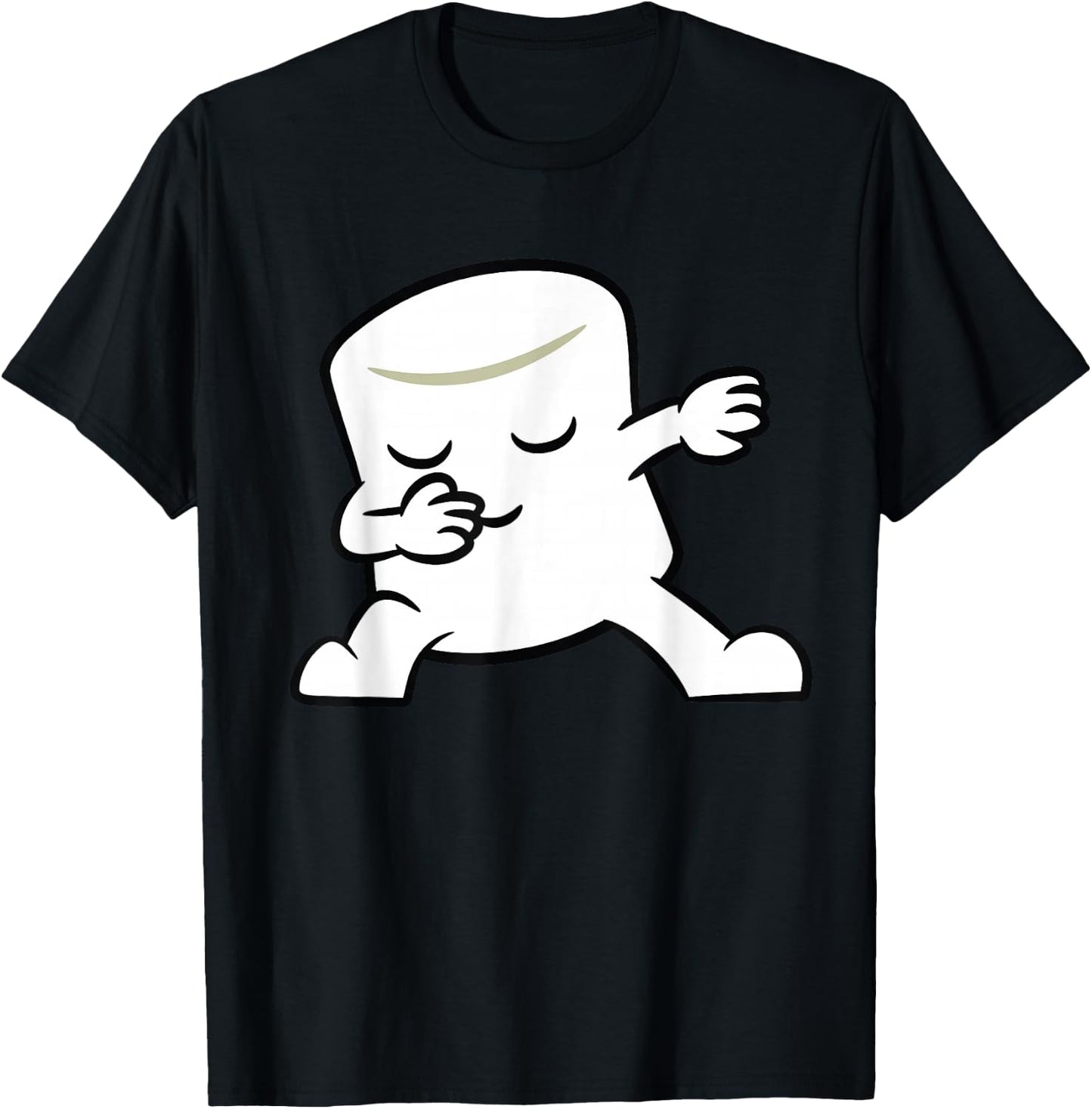 Cute Dabbing Marshmallow Campfire Kawaii Marshmallow T-Shirt - T-Shirt | Black