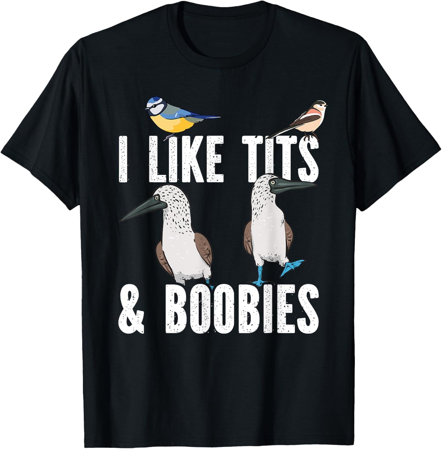 Blue-footed Booby I Like Tits And Boobies Seabird Tit Bird T-Shirt - T-Shirt | Black