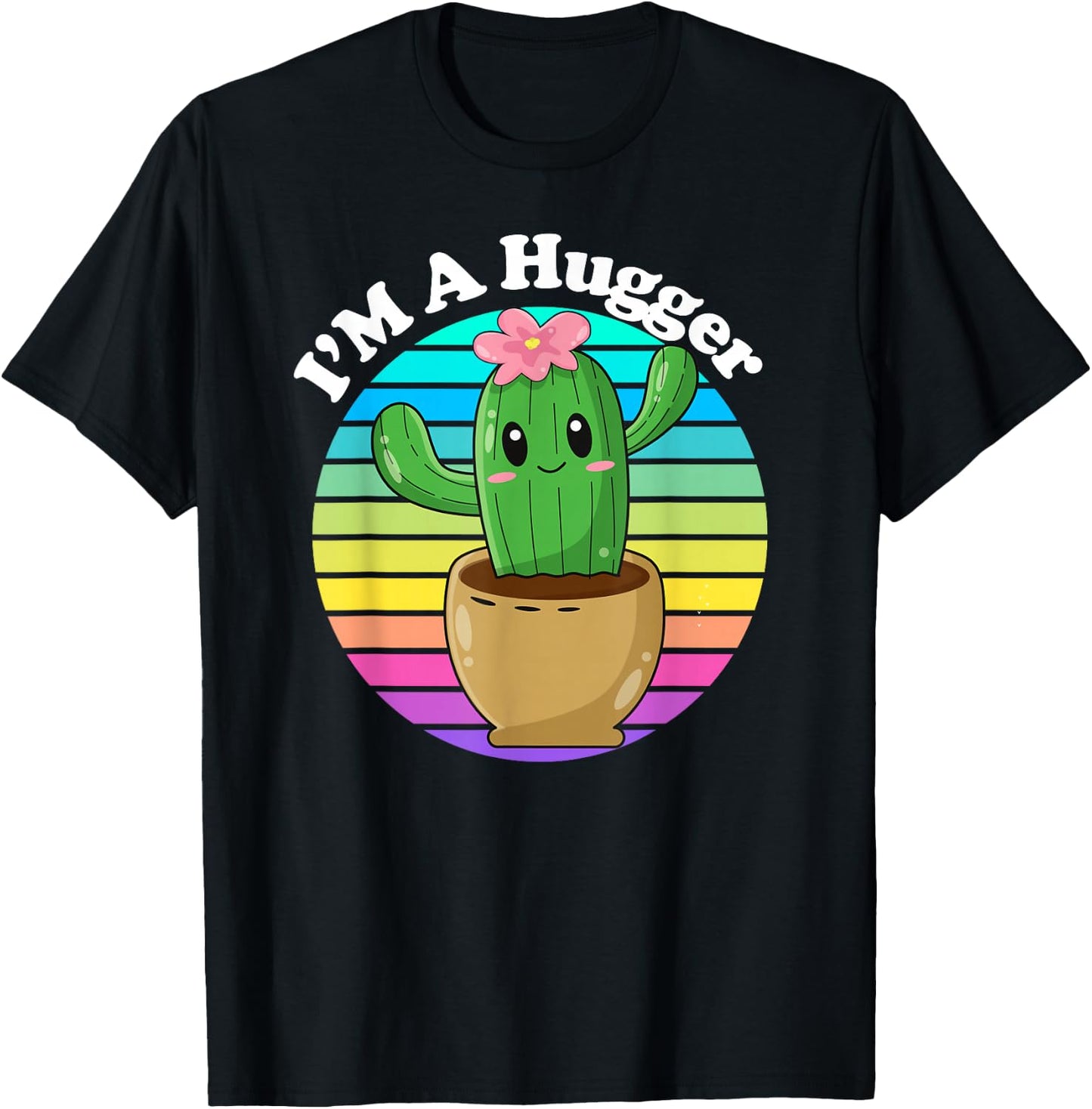 Funny I'm A Hugger Cartoon Cute Sarcastic Humor T-Shirt - T-Shirt | Black