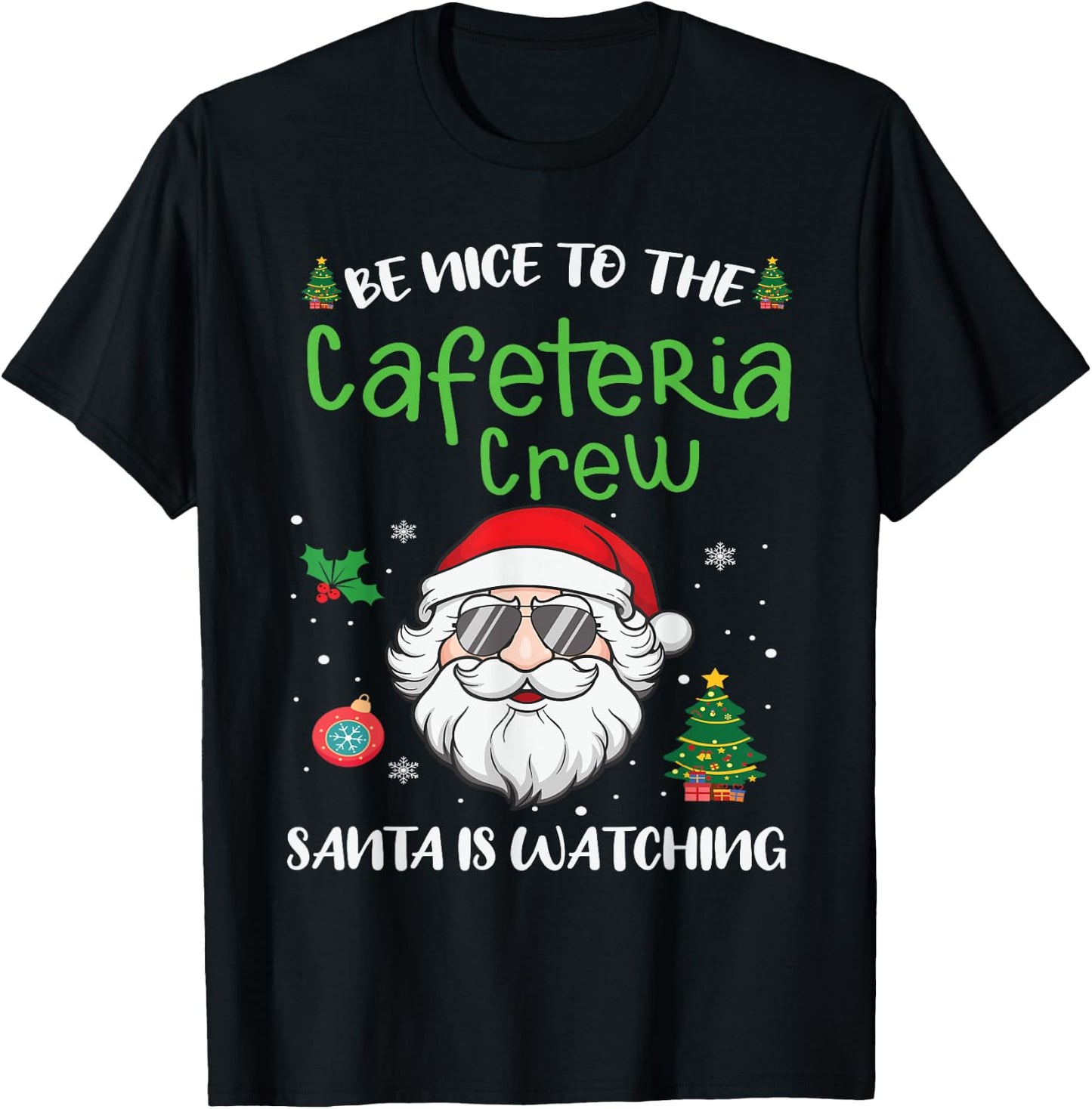 Funny Cafeteria Squad Crew Christmas School Lunch Lady X'mas T-Shirt - T-Shirt | Black