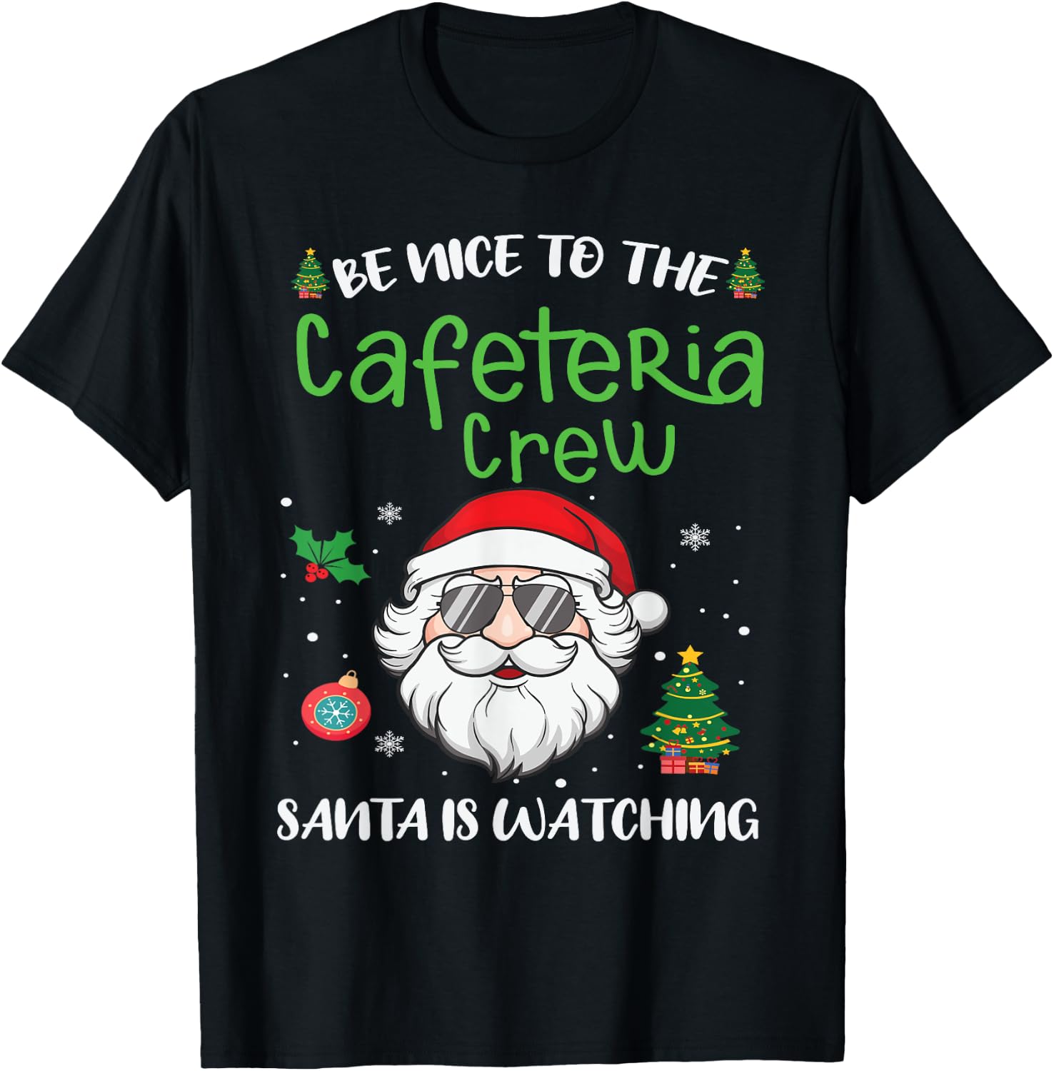 Funny Cafeteria Squad Crew Christmas School Lunch Lady X'mas T-Shirt - T-Shirt | Black