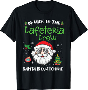 Funny Cafeteria Squad Crew Christmas School Lunch Lady X'mas T-Shirt - T-Shirt | Black