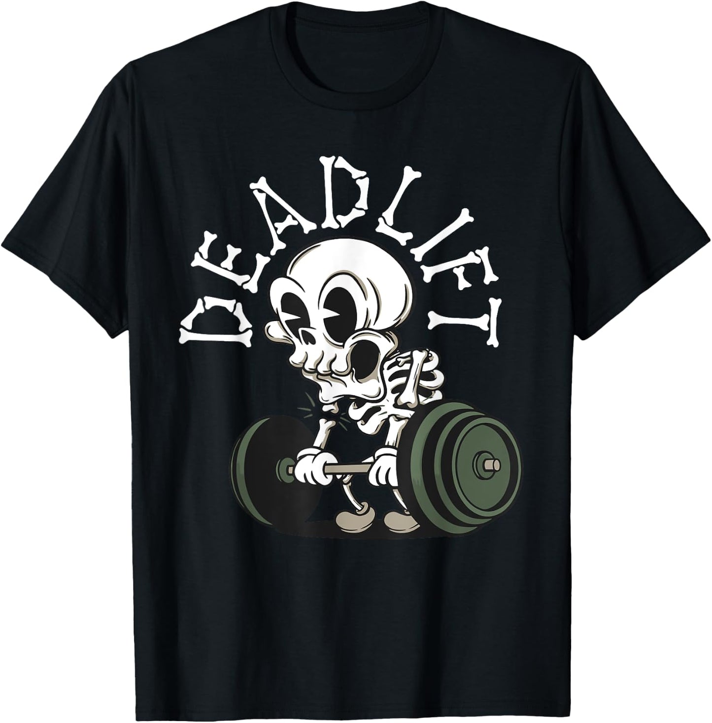 Deadlift Funny Halloween Skeleton Weight Lifting Workout Men T-Shirt - T-Shirt | Black