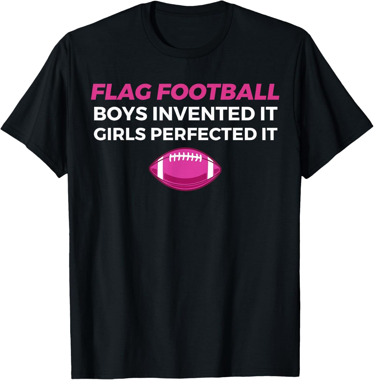 Funny Flag Football Girl T-Shirt - T-Shirt | Black