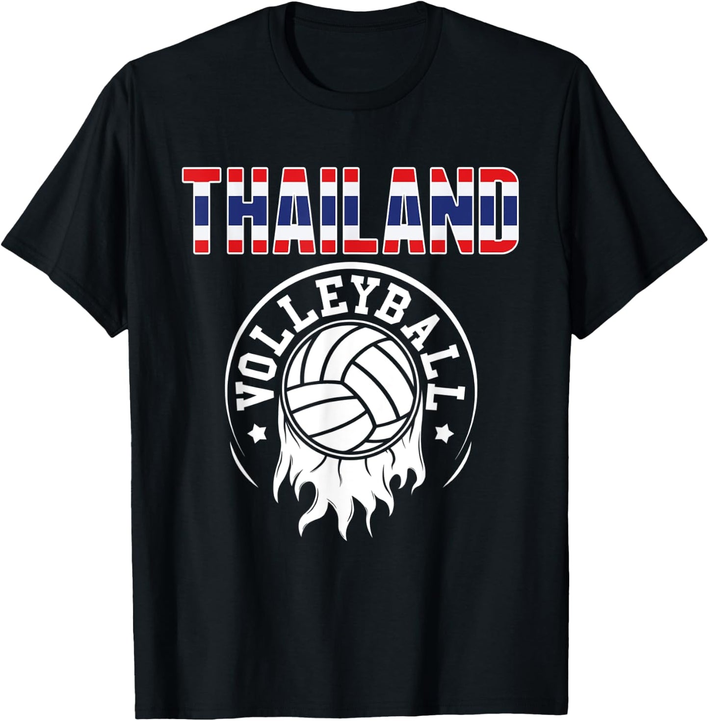 Proud Thailand Volleyball Fans Jersey - Thai Flag Sports T-Shirt - T-Shirt | Black