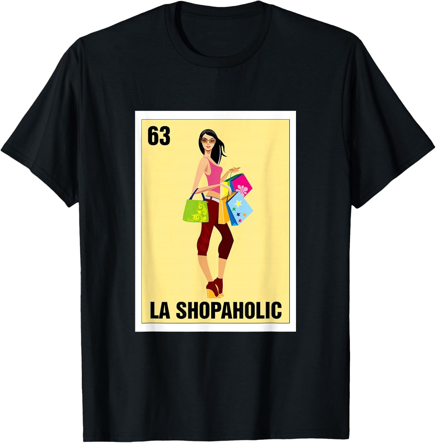 La Shopaholic Mexican Bingo Card Game Shopping Lover Shop T-Shirt - T-Shirt | Black