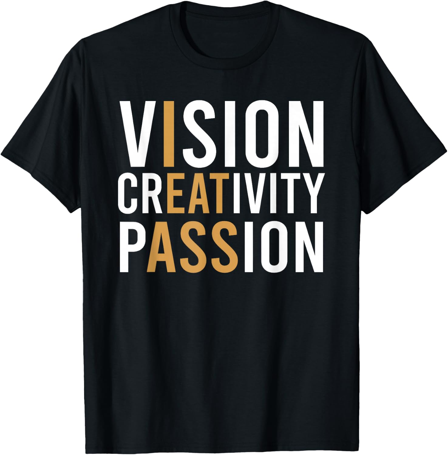 Vision Creativity Passion Black Funny Lace Cotton Polyester Blend Women's -Adults Regular Fit Short Sleeve T-Shirt - T-Shirt | Black