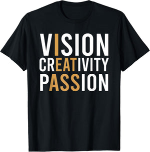 Vision Creativity Passion Black Funny Lace Cotton Polyester Blend Women's -Adults Regular Fit Short Sleeve T-Shirt - T-Shirt | Black