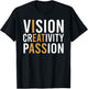 Vision Creativity Passion Black Funny Lace Cotton Polyester Blend Women's -Adults Regular Fit Short Sleeve T-Shirt - T-Shirt | Black