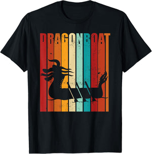Dragon boat racing dragon boat retro paddling design T-Shirt - T-Shirt | Black