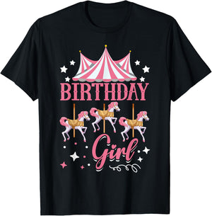 Carousel Birthday Party Birthday Girl T-Shirt - T-Shirt | Black