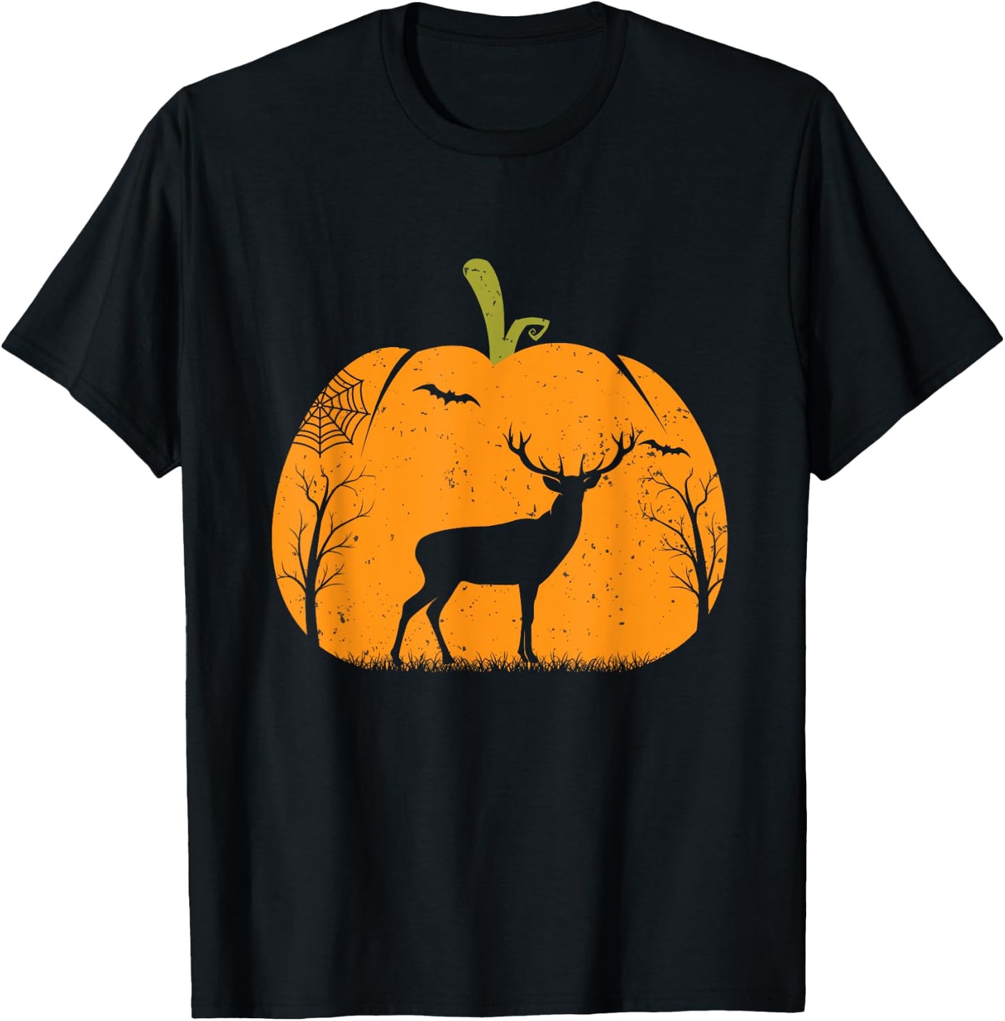 Deer Halloween Costume Hunting Pumpkin Deer Lovers T-Shirt - T-Shirt | Black