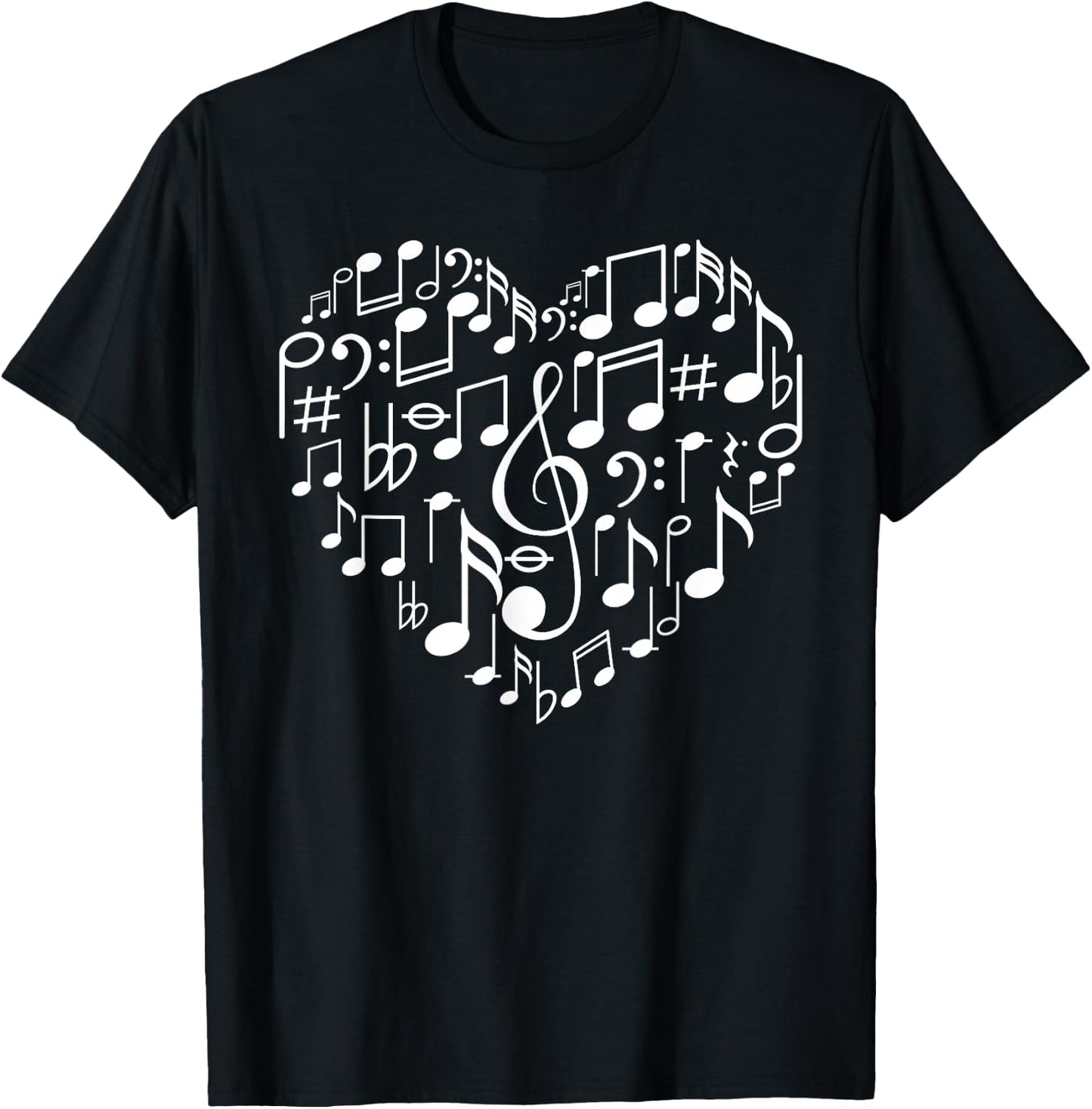 Cool Music Note Art Women Music Musical Note Lover Small T-Shirt - T-Shirt | Black