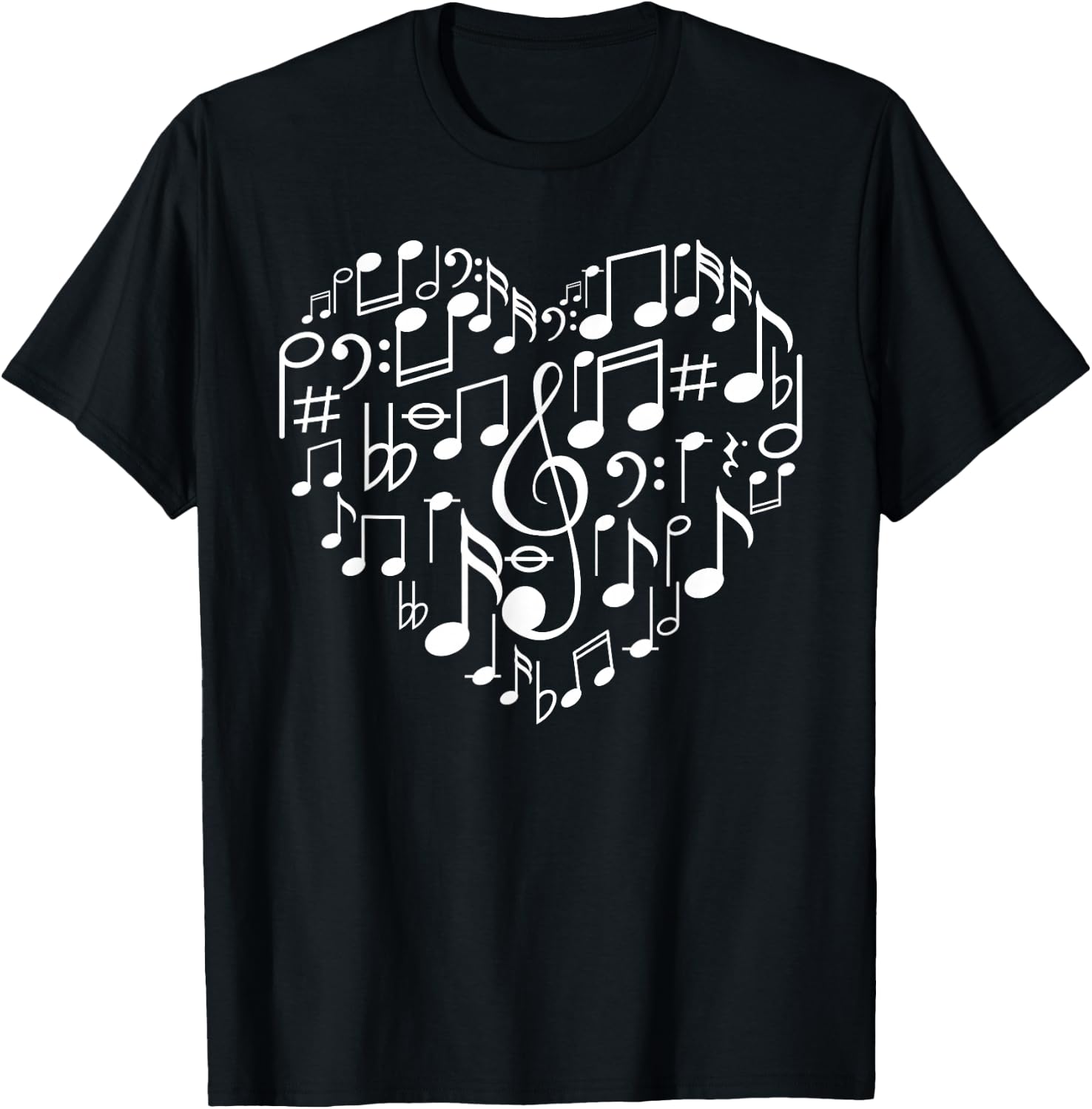 Cool Music Note Art Women Music Musical Note Lover Small T-Shirt - T-Shirt | Black