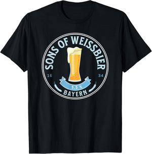 Hefeweizen Sons of Weißbier Yeast Beer Bavarian T-Shirt - T-Shirt | Black