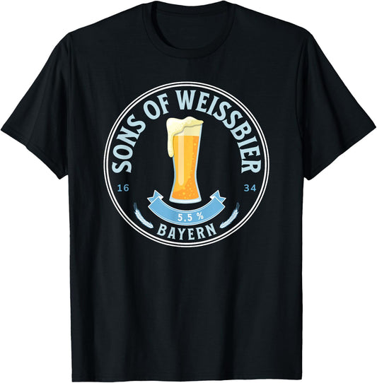 Hefeweizen Sons of Weißbier Yeast Beer Bavarian T-Shirt - T-Shirt | Black