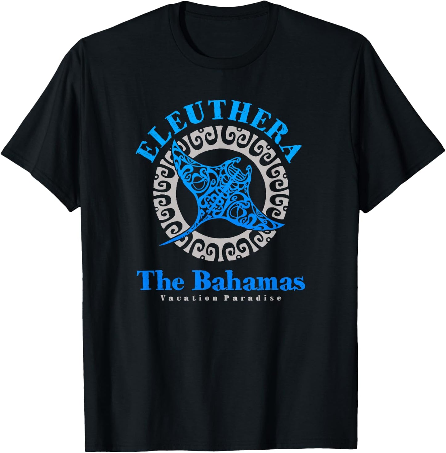 Manta Ray Eleuthera Bahamas Tribal Tattoo T-Shirt - T-Shirt | Black
