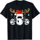 Funny Reindeer Santa Hat Weightlifting Fitness Christmas T-Shirt - T-Shirt | Black