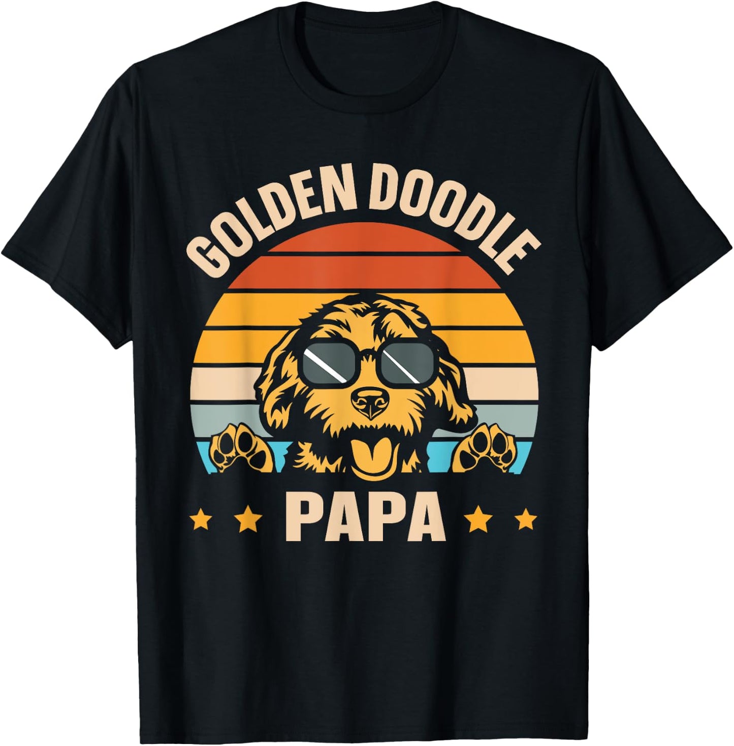 Golden Doodle Papa Design for a Goldendoodle Dad T-Shirt - T-Shirt | Black
