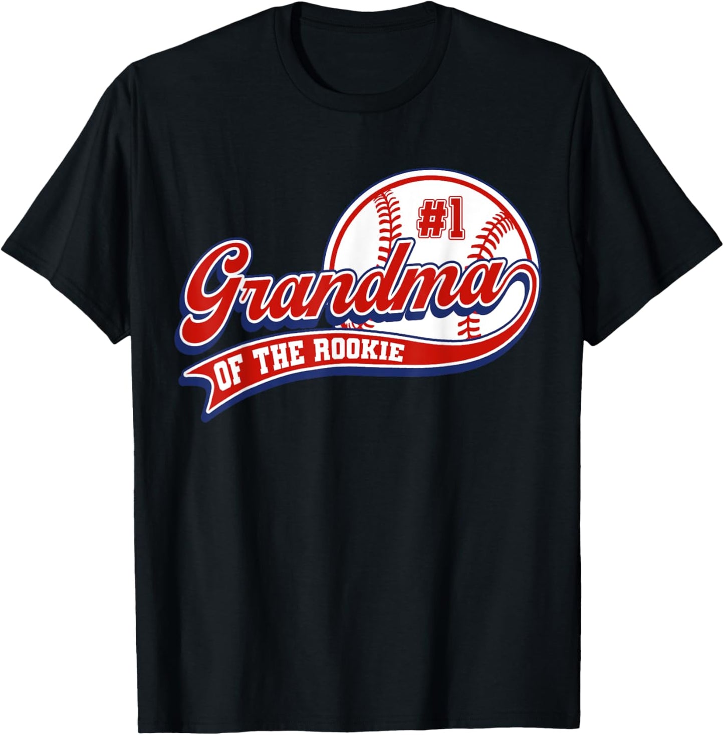 Grandma of Rookie of Year 1st Birthday Baseball Sport Fan T-Shirt - T-Shirt | Black