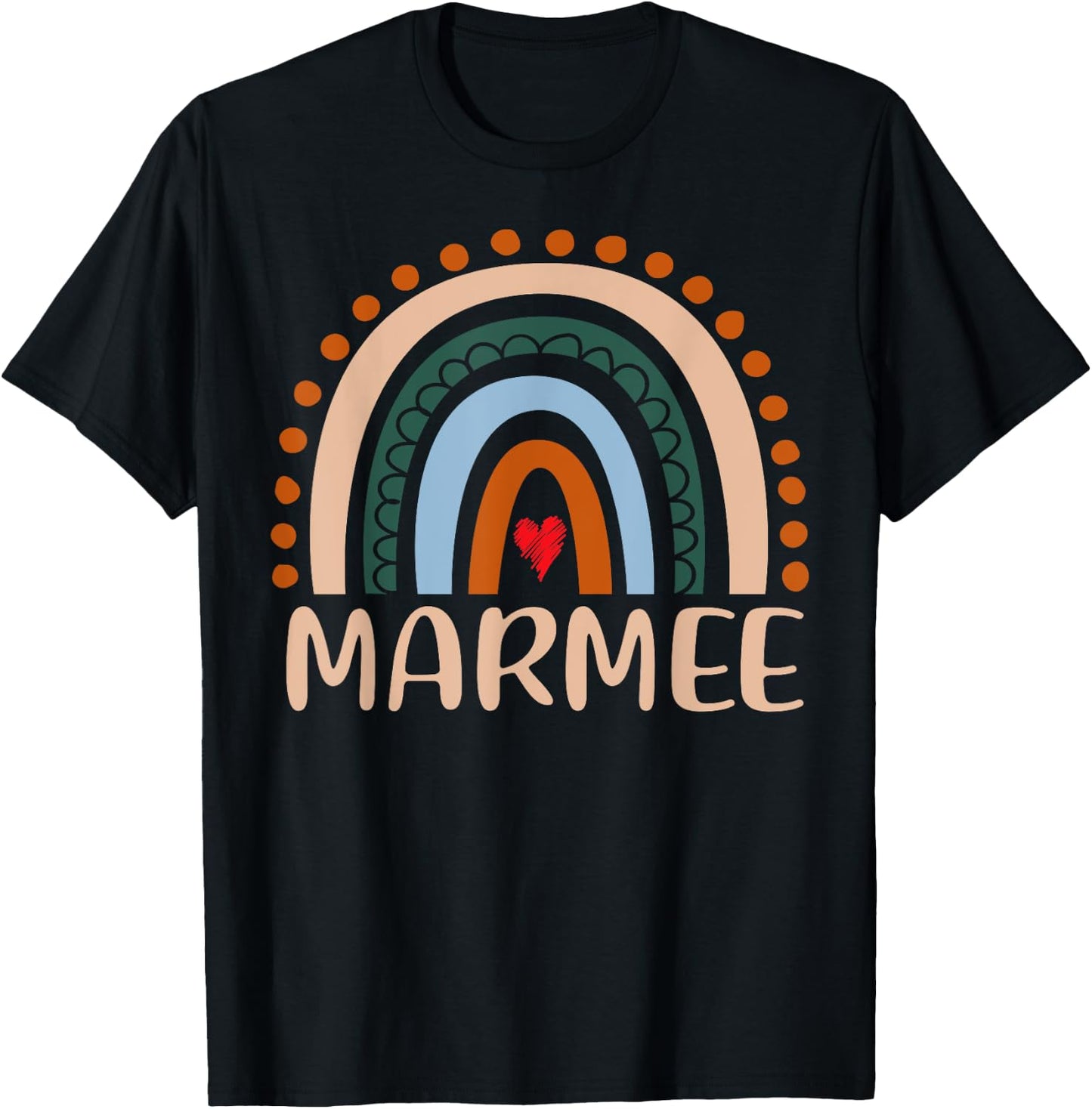 Marmee Rainbow Grandma Cute Mothers Day Funny Marmee T-Shirt - T-Shirt | Black
