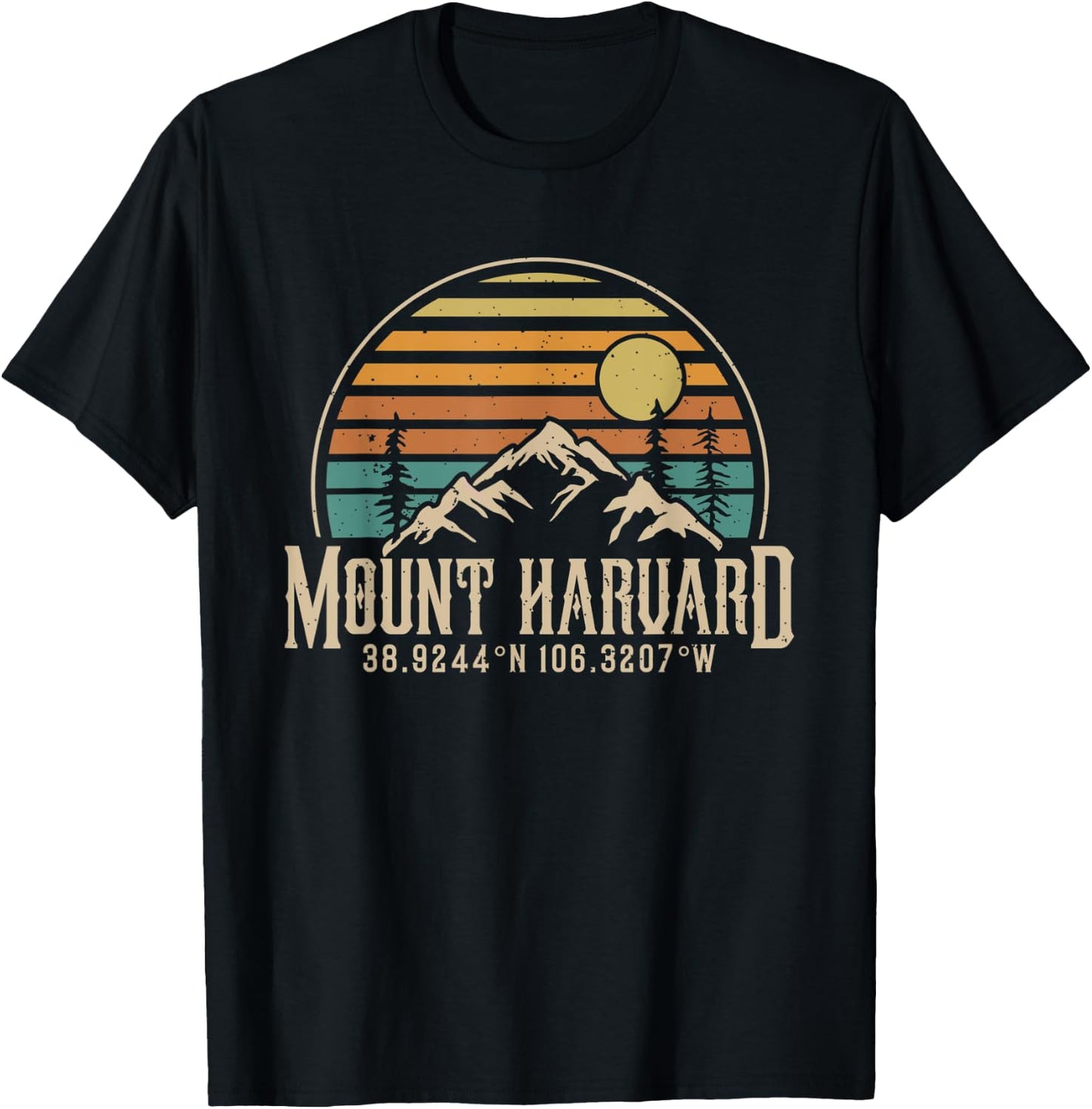 Camping Mt. Harvard Colorado Hiking Mountain Mount Harvard T-Shirt - T-Shirt | Black