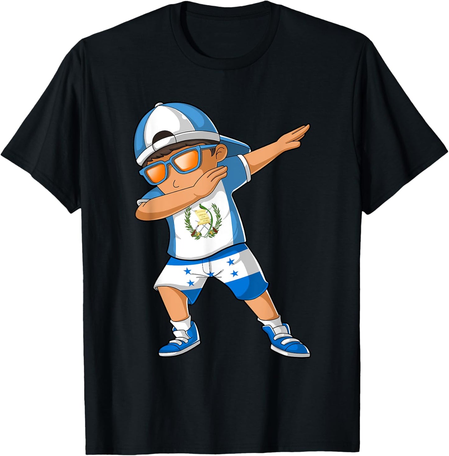 Half Guatemalan Half Honduran Boy Guatemala Flag T-Shirt - T-Shirt | Black