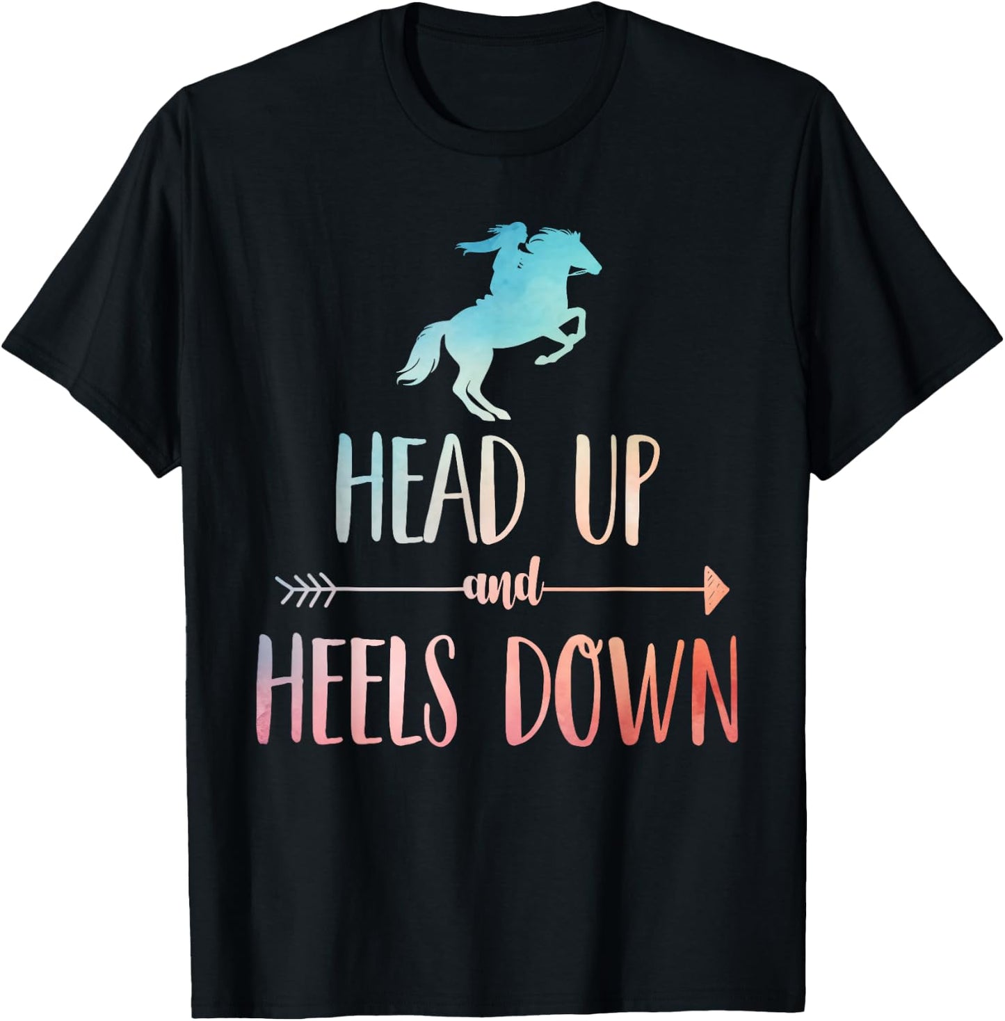 Horse Riding Art Girls Horseback Lover Equestrian T-Shirt - T-Shirt | Black
