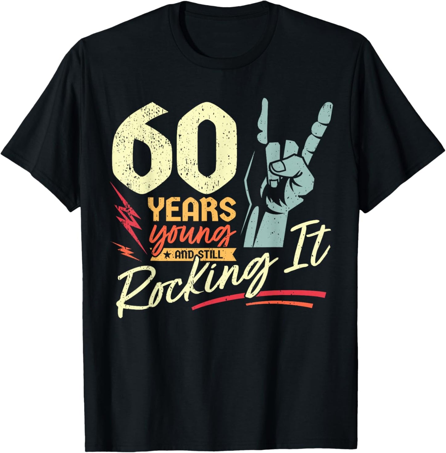 60th Birthday Funny Rock'n'Roll Birthday 60 Years T-Shirt - T-Shirt | Black