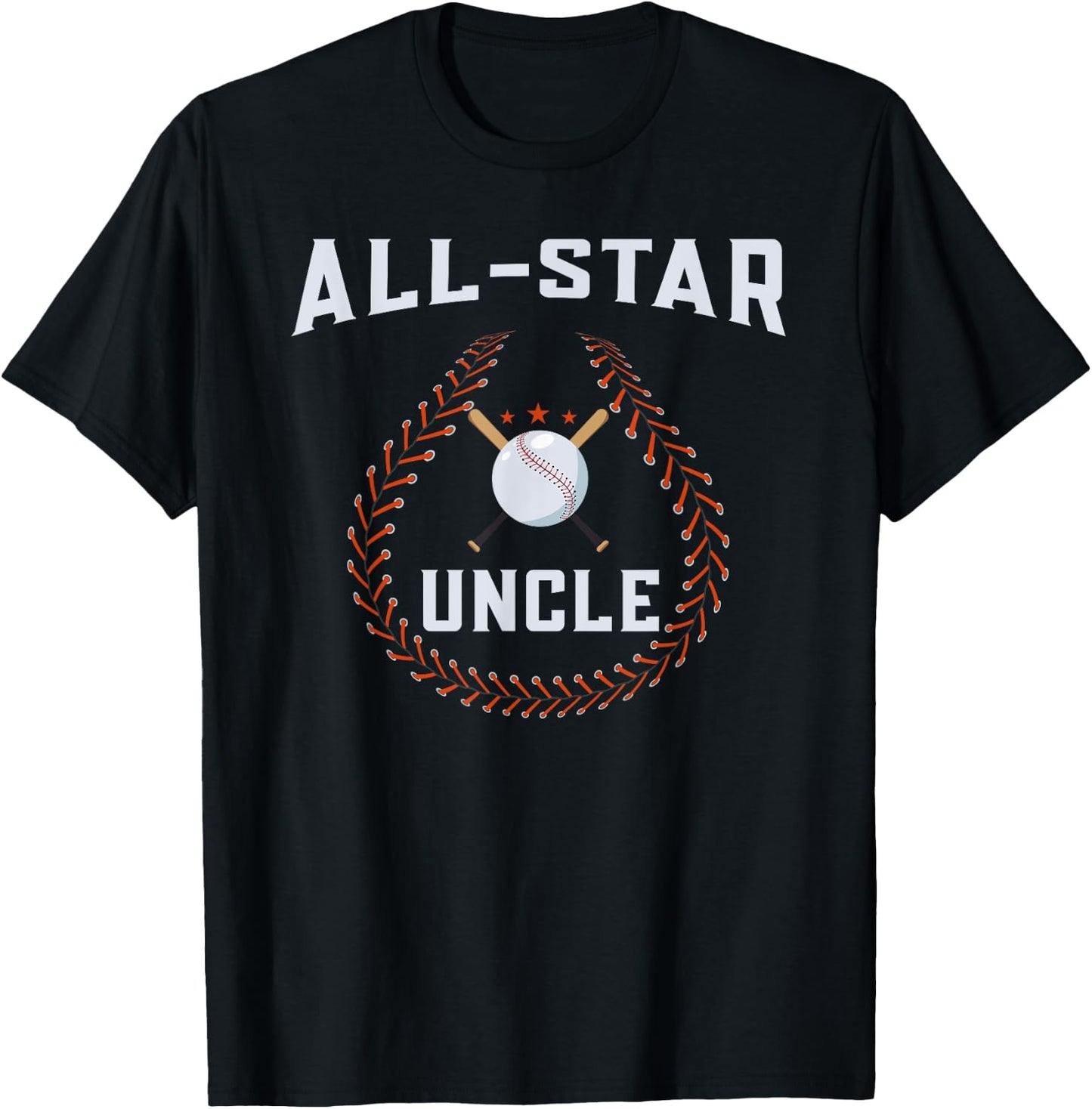 Uncle Baseball for Birthday, Baseball Uncle T-Shirt - T-Shirt | Black