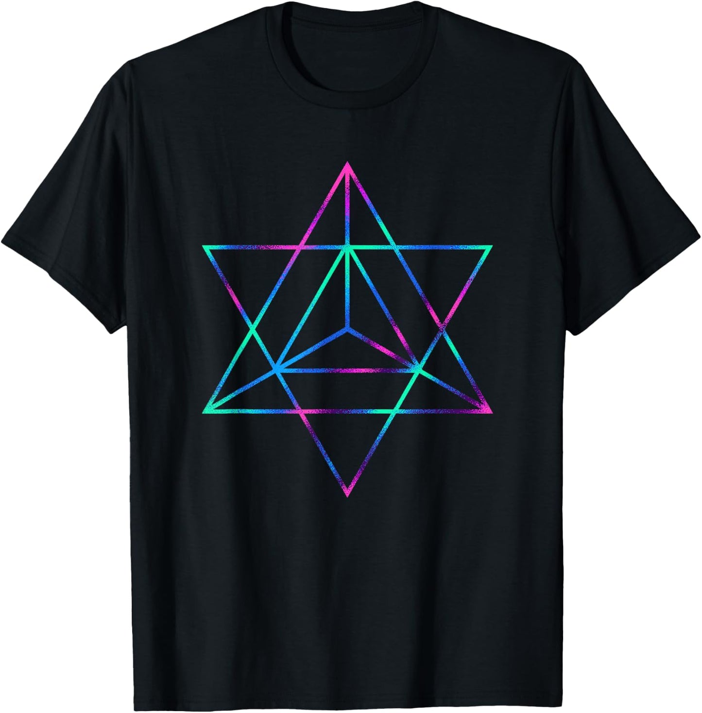 Sacred Geometry Star Tetrahedron Merkaba T-Shirt - T-Shirt | Black
