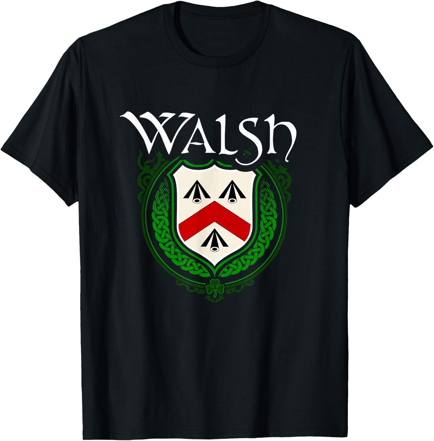 Walsh Surname Irish Clan Tartan Badge Ireland T-Shirt - T-Shirt | Black