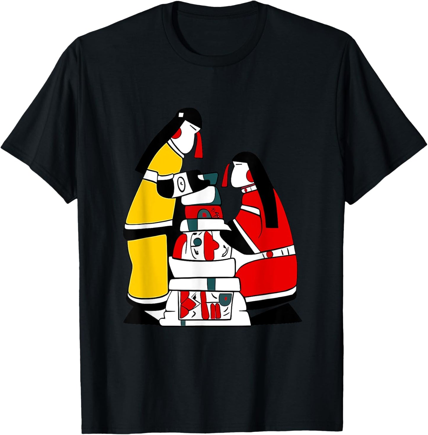 Inukshuks Human Figure Native Inuit Style T-Shirt - T-Shirt | Black