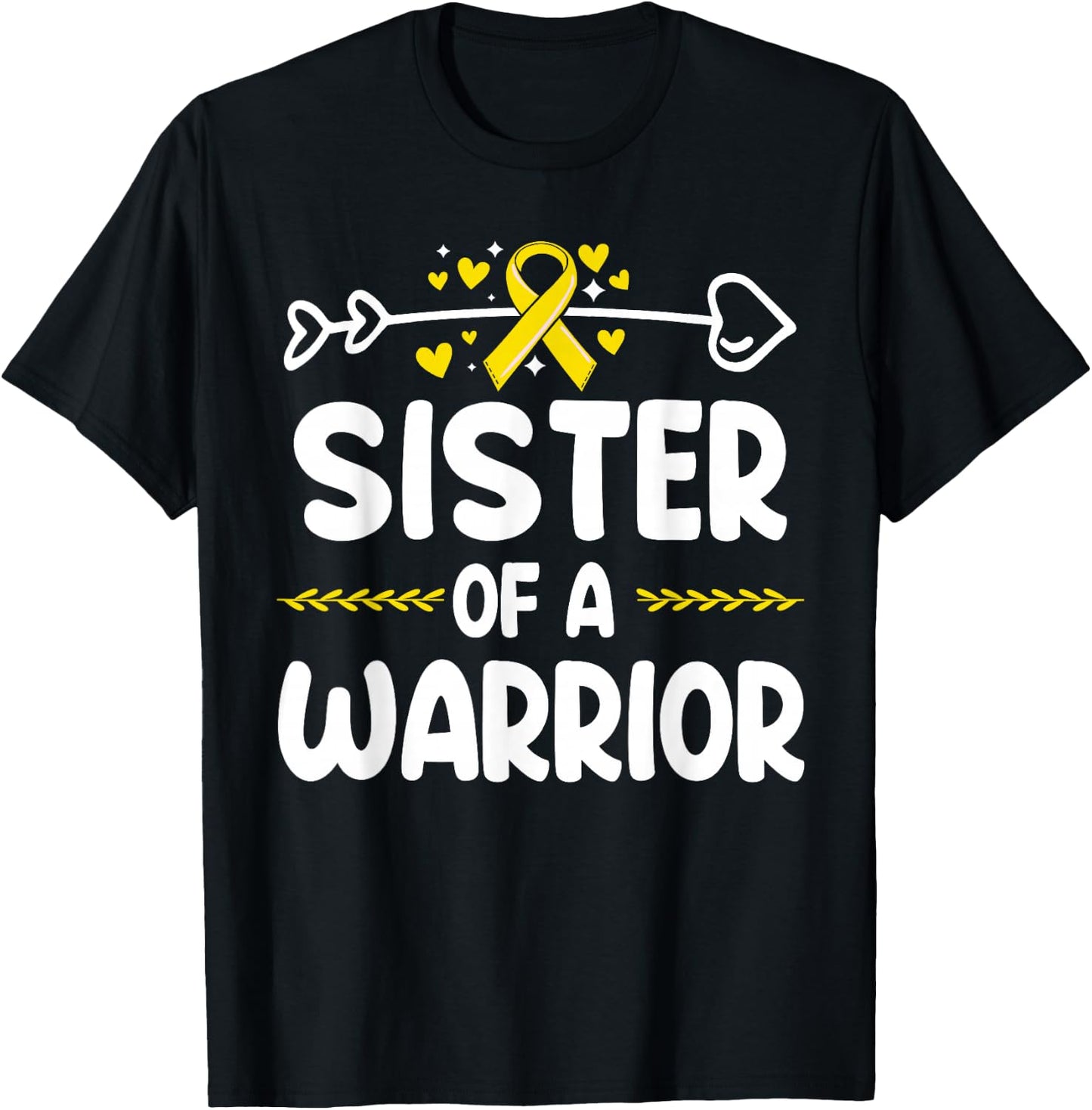 Sister of a Warrior Shirts Bone Cancer Awareness T-Shirt - T-Shirt | Black