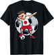 Dabbing Soccer Boy Japan Football Fans Jersey Japanese Flag T-Shirt - T-Shirt | Black
