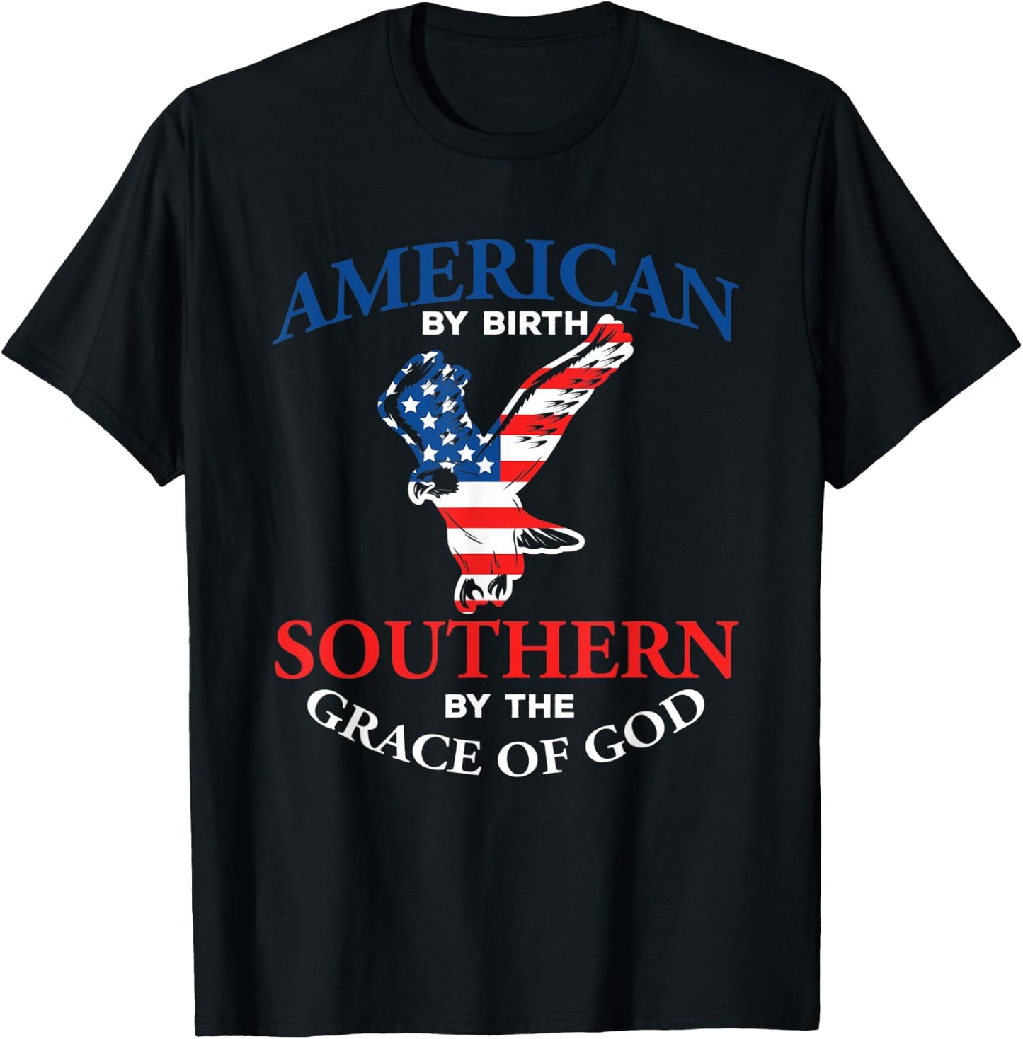 Southern By The Grace of God Southland Eagle Flag T-Shirt - T-Shirt | Black