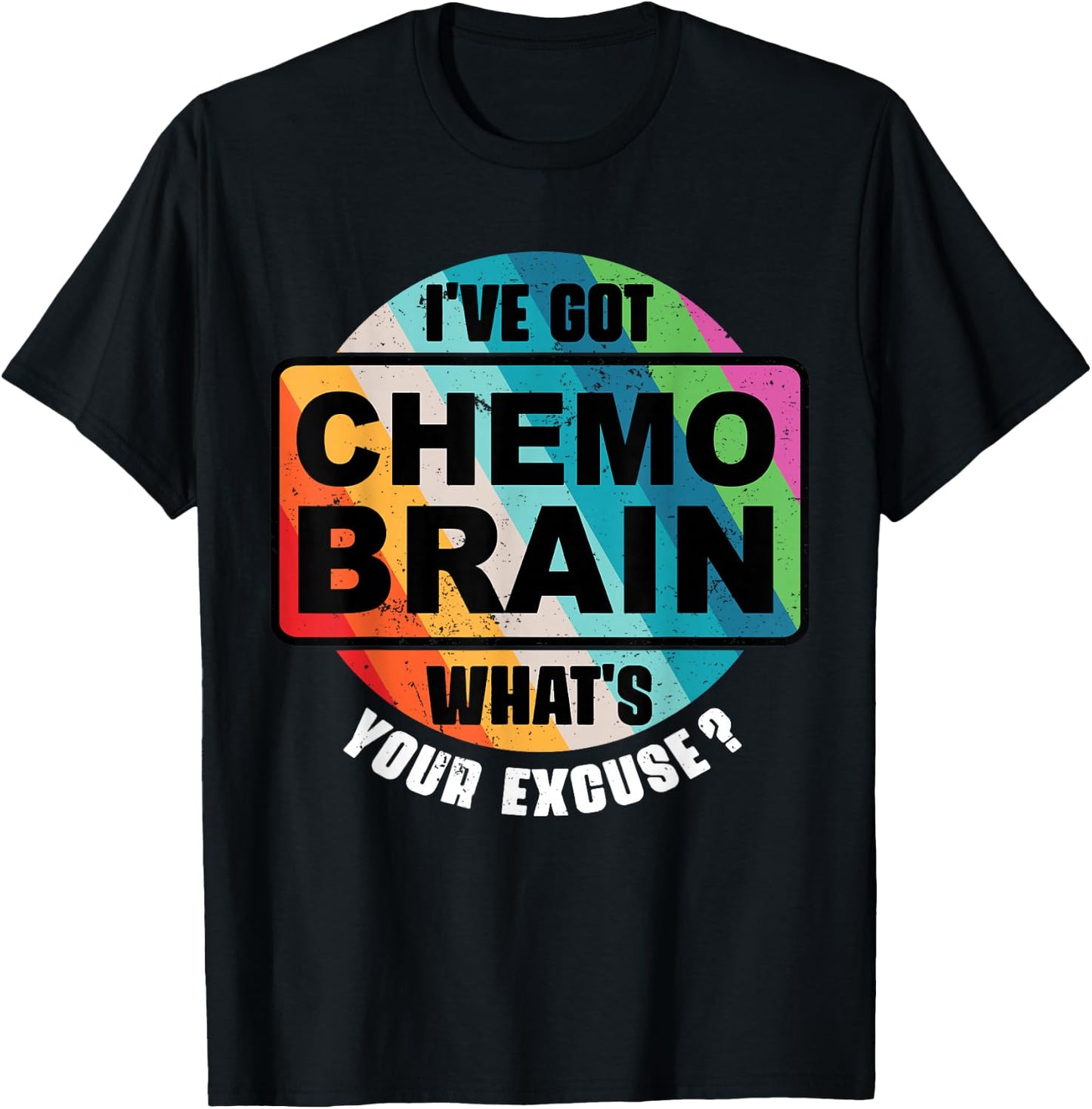 Cancer Chemo Brain Retro Awareness Gift T-Shirt - T-Shirt | Black