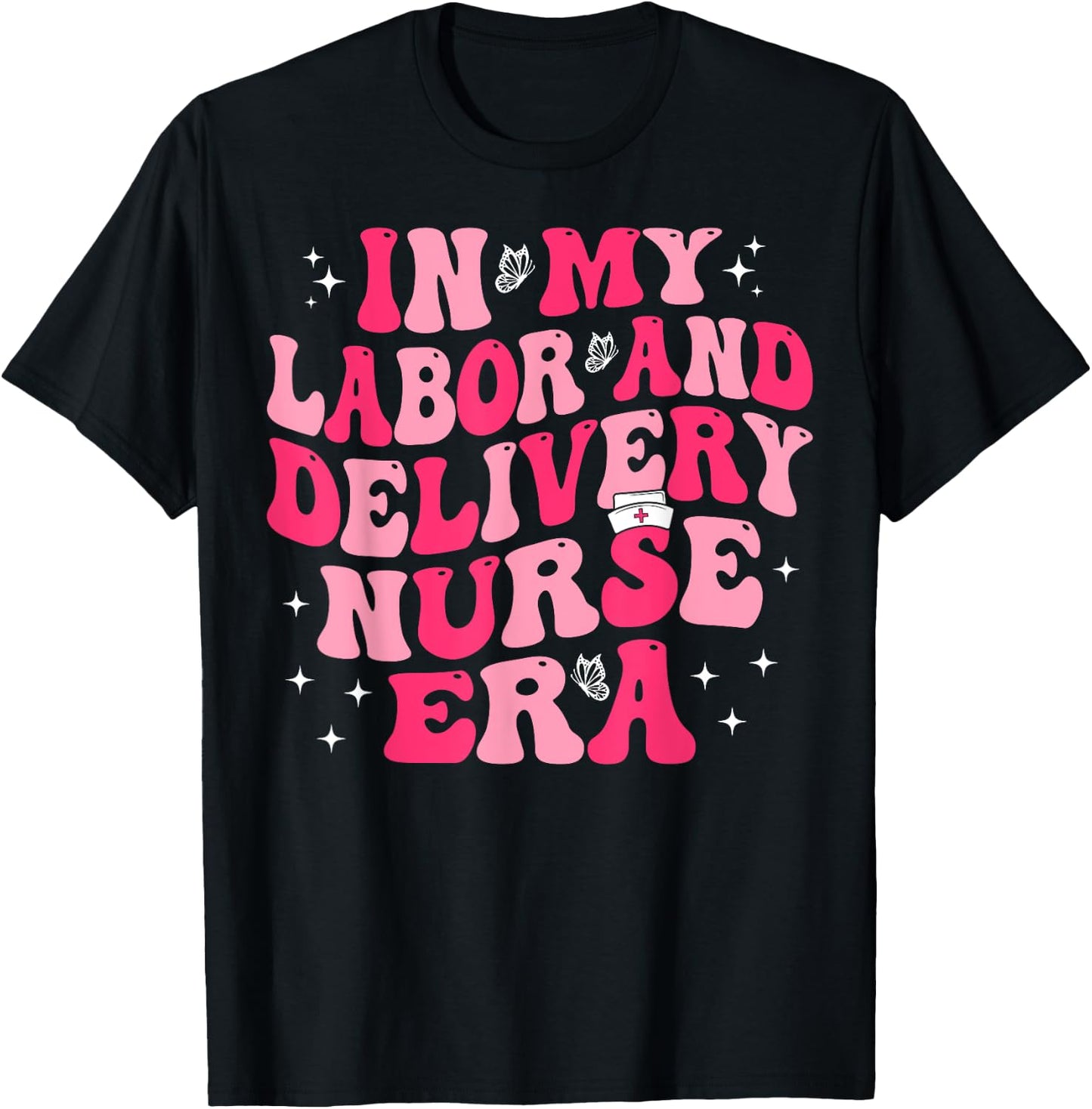 Groovy In My Labor And Delivery Nurse Era L&D Nurse T-Shirt - T-Shirt | Black