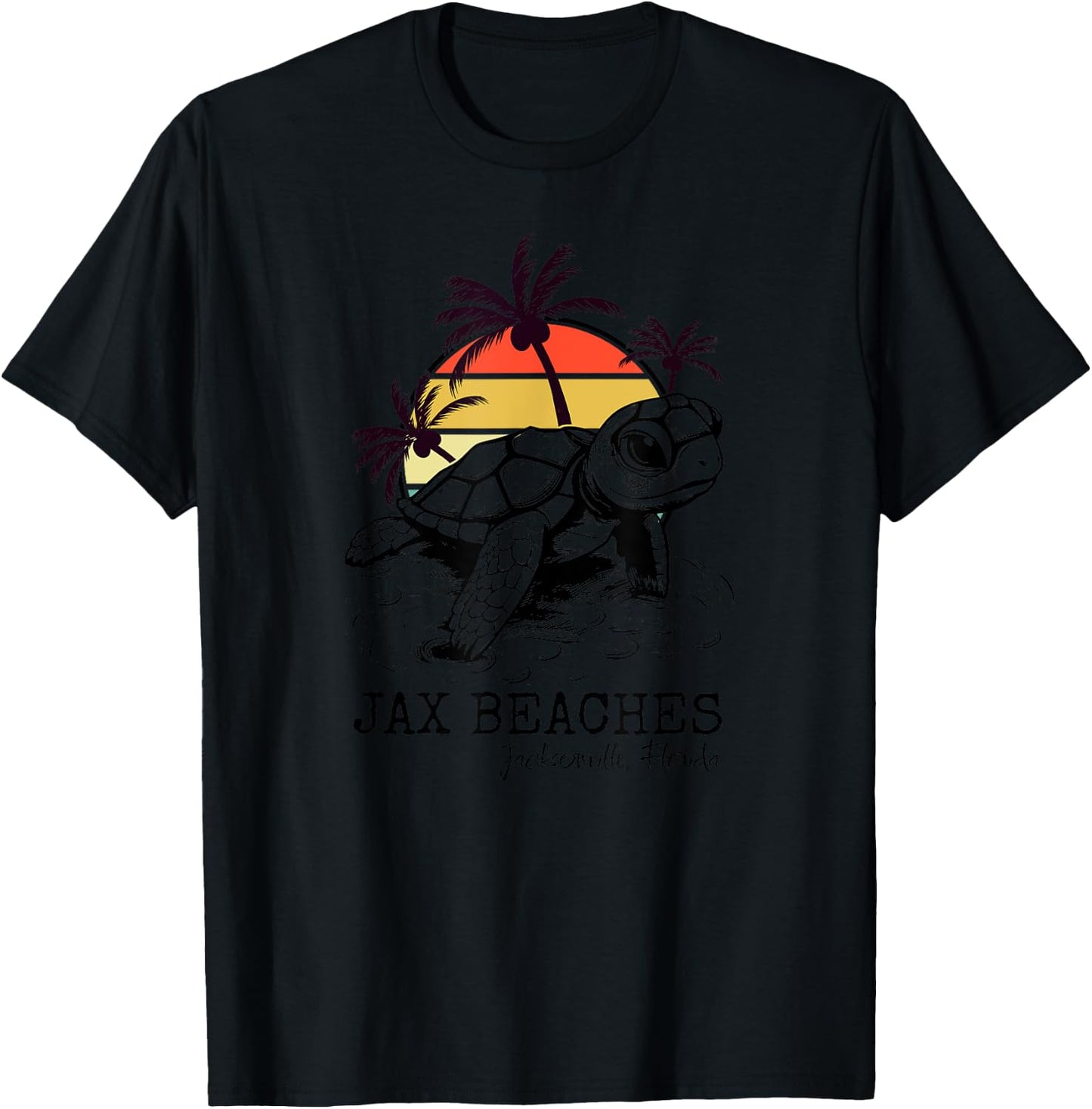 Jax Beaches Sea Turtle Preserve Save Jacksonville Loggerhead T-Shirt - T-Shirt | Black