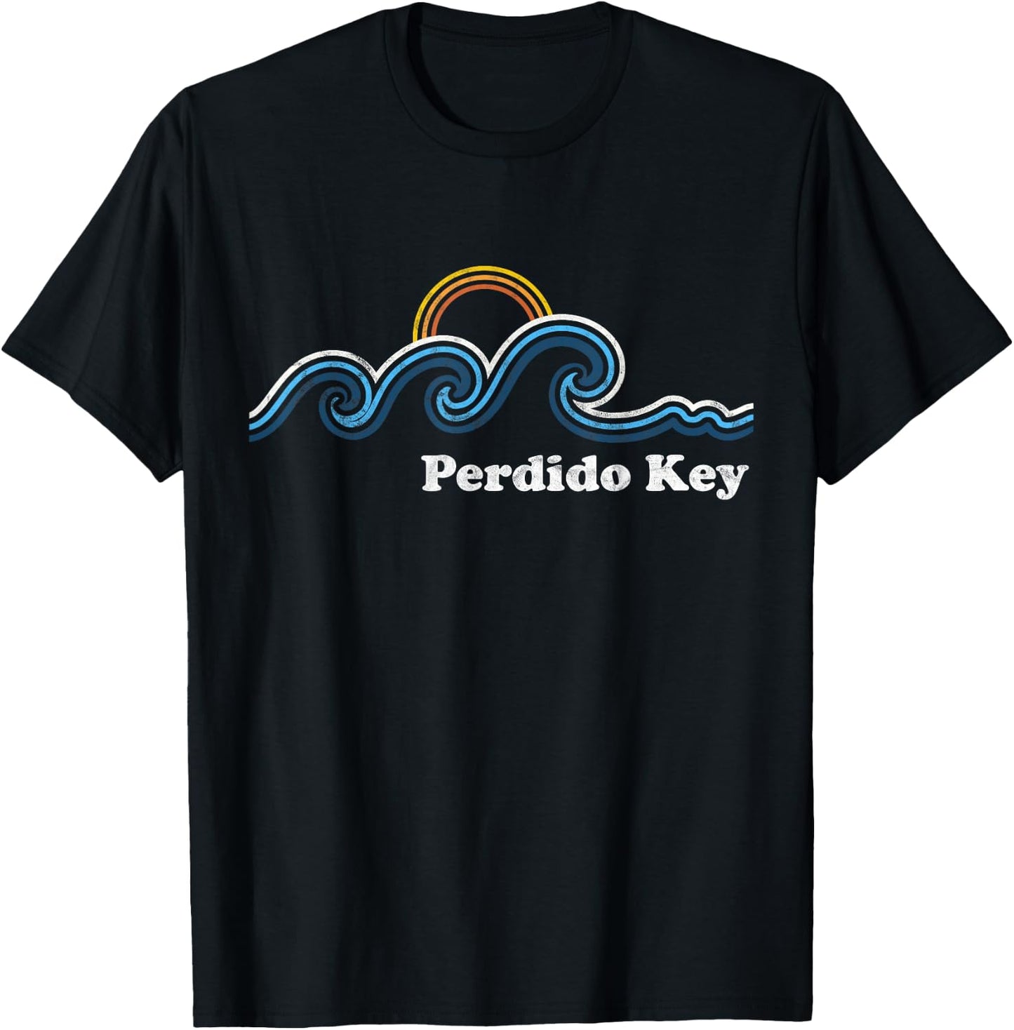 Retro Perdido Key Florida FL Vintage Beach Surf T-Shirt - T-Shirt | Black