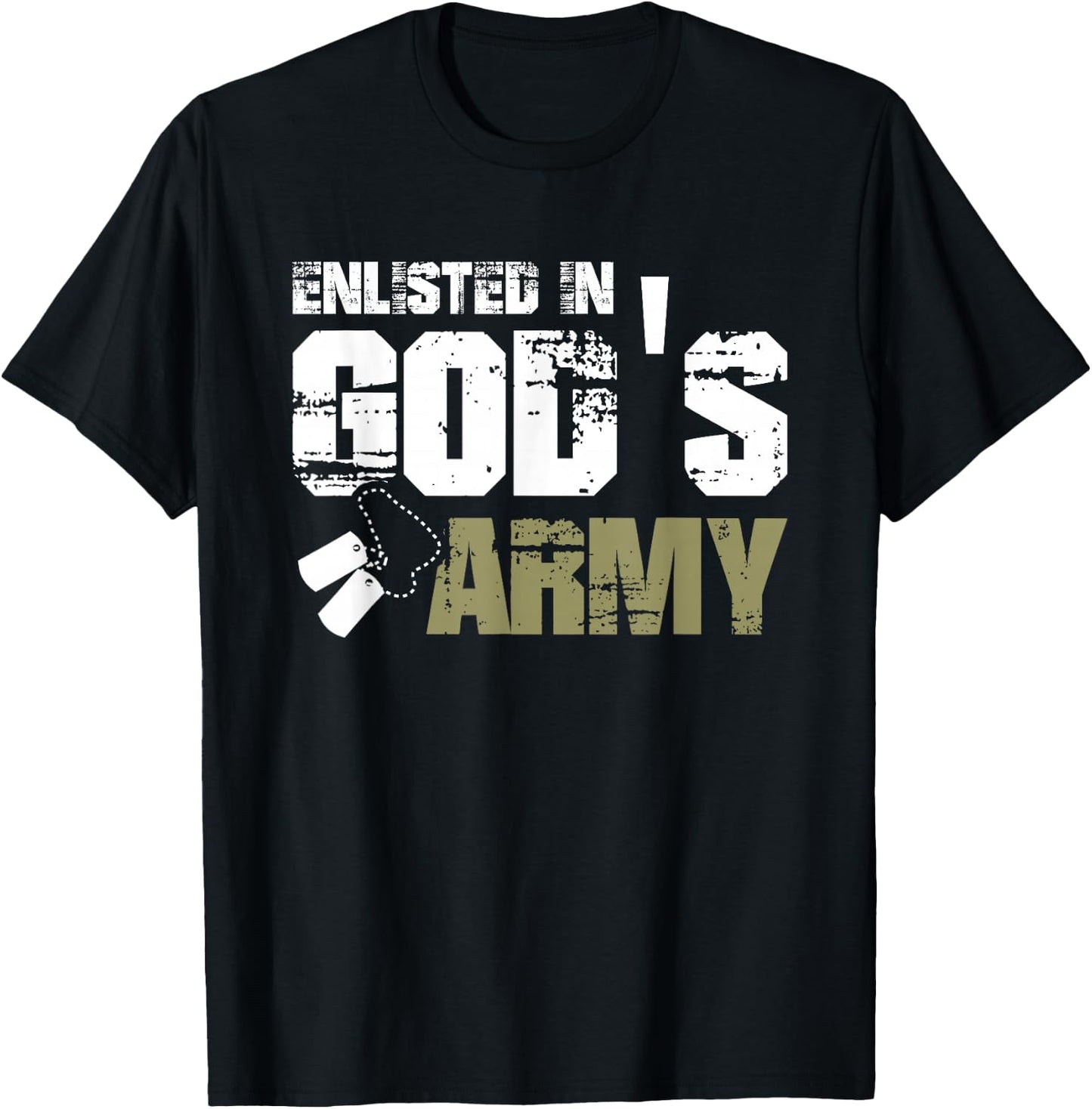 Enlisted In God's Army T-Shirt - T-Shirt | Black