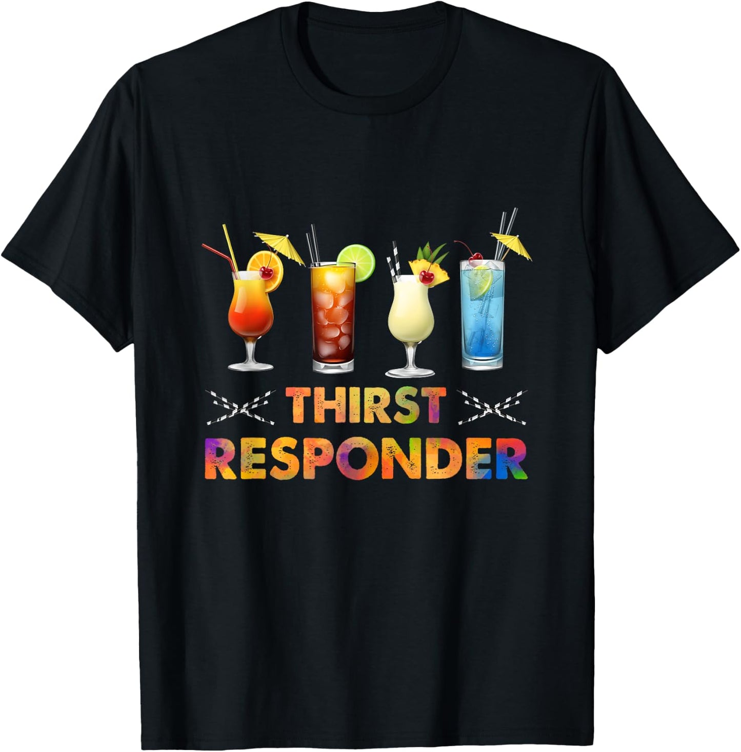 Thirst Response Responder Bartender Mixologists Cocktail T-Shirt - T-Shirt | Black