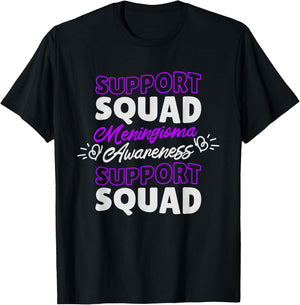 Support Squad Meningioma, Meningioma Warrior Awareness T-Shirt - T-Shirt | Black