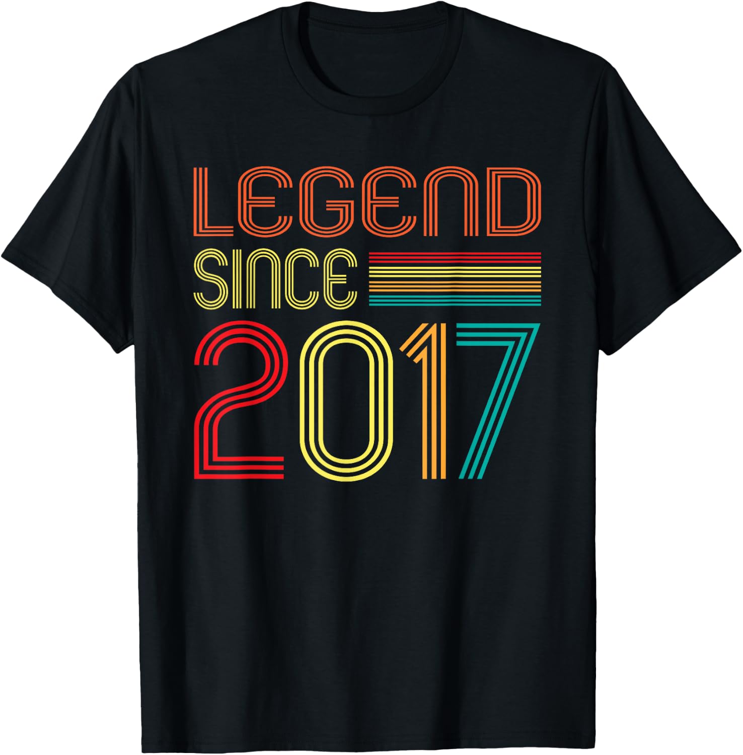 Legend Since 2017 8 Years Old Retro Vintage 8th Birthday T-Shirt - T-Shirt | Black