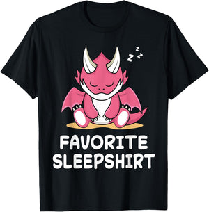 Dragon Dragons Nap Sleeping Sleep Pajama Pajamas Nightgown T-Shirt - T-Shirt | Black