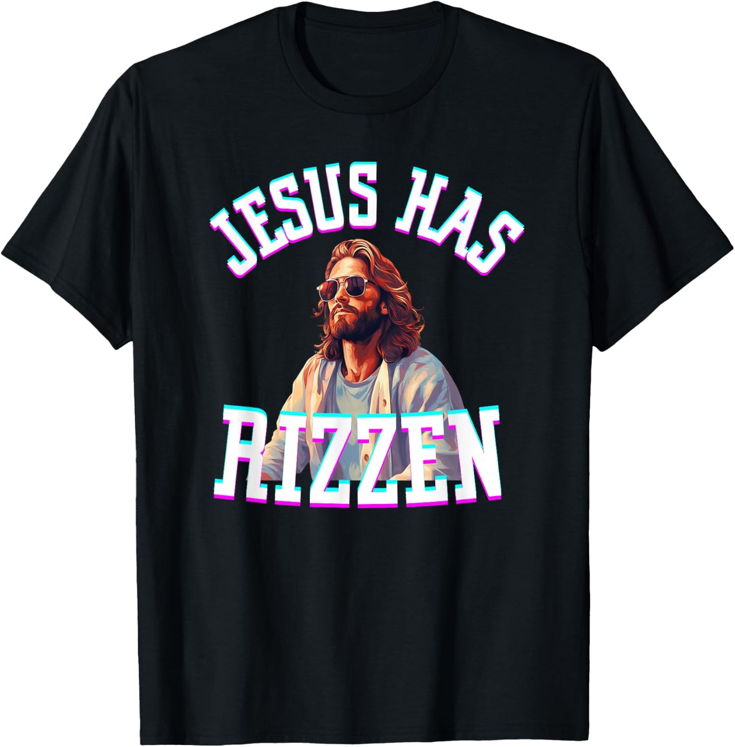 Jesus Has Rizzen Funny Christian Meme Novelty Jesus Christ T-Shirt - T-Shirt | Black